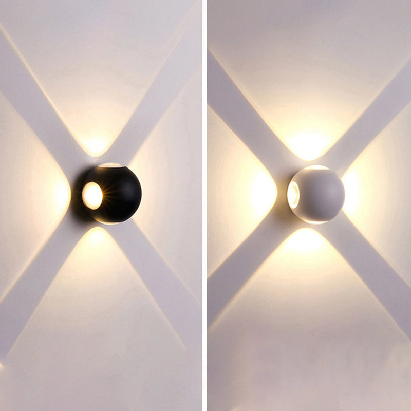 Modern Minimalist Round Square Orb Lens Aluminum LED Wall Sconce Lamp For Garden | Stornfield