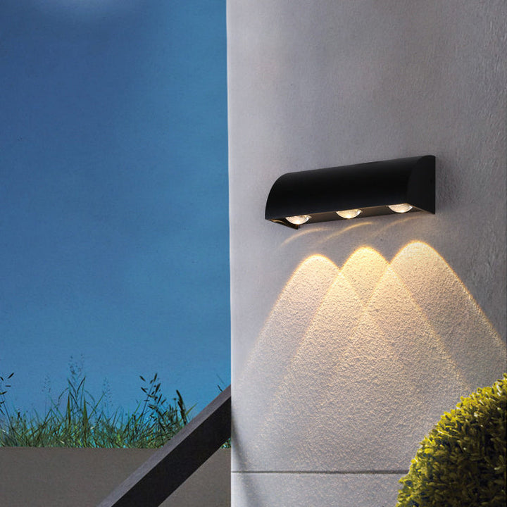 Modern Simplicity Waterproof Arched Cylindrical Aluminium PC LED Wall Sconce Lamp For Outdoor Patio | Stornfield