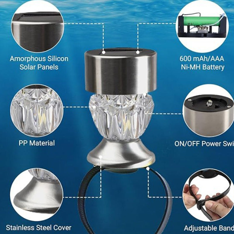Modern Simplicity Solar Waterproof PP Stainless Steel Diamond Cylinder LED Landscape Lighting Outdoor Light For Garden | Stornfield