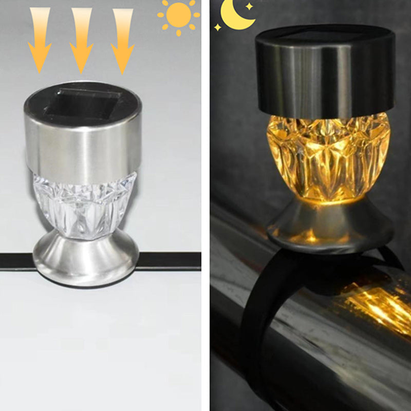 Modern Simplicity Solar Waterproof PP Stainless Steel Diamond Cylinder LED Landscape Lighting Outdoor Light For Garden | Stornfield