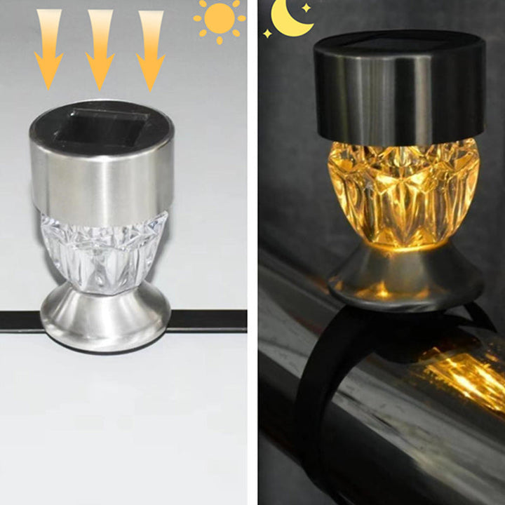Modern Simplicity Solar Waterproof PP Stainless Steel Diamond Cylinder LED Landscape Lighting Outdoor Light For Garden | Stornfield