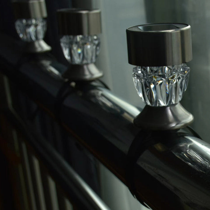 Modern Simplicity Solar Waterproof PP Stainless Steel Diamond Cylinder LED Landscape Lighting Outdoor Light For Garden | Stornfield