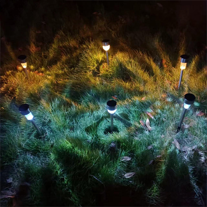 Stornfield | Simplicité moderne éclairage de paysage LED cylindrique solaire étanche en acier inoxydable lumière d'extérieur pour le jardin