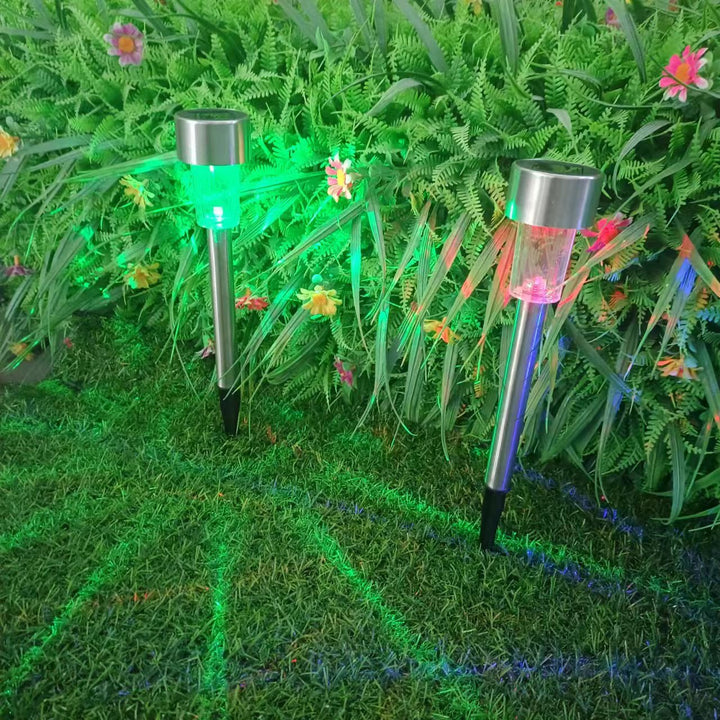 Stornfield | Simplicité moderne éclairage de paysage LED cylindrique solaire étanche en acier inoxydable lumière d'extérieur pour le jardin