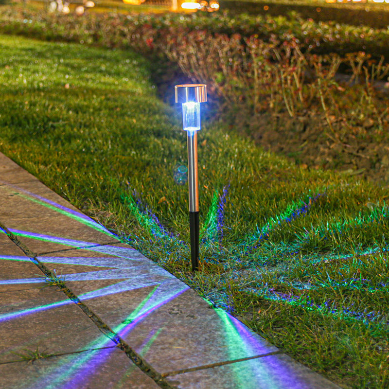 Stornfield | Simplicité moderne éclairage de paysage LED cylindrique solaire étanche en acier inoxydable lumière d'extérieur pour le jardin