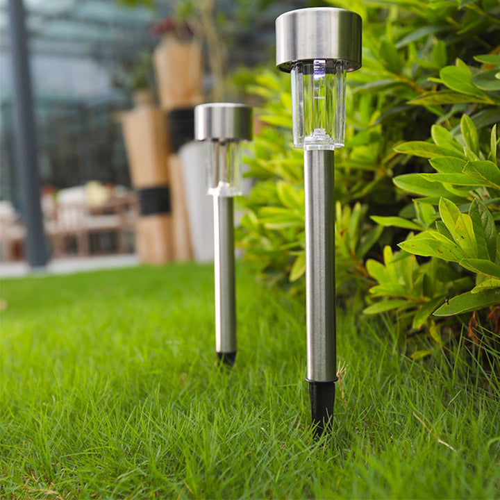 Stornfield | Simplicité moderne éclairage de paysage LED cylindrique solaire étanche en acier inoxydable lumière d'extérieur pour le jardin