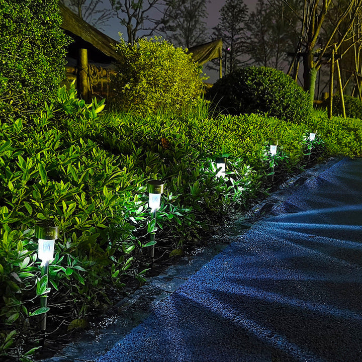 Stornfield | Simplicité moderne éclairage de paysage LED cylindrique solaire étanche en acier inoxydable lumière d'extérieur pour le jardin