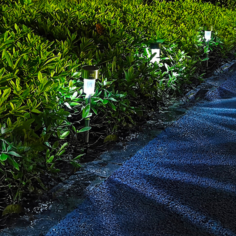 Stornfield | Simplicité moderne éclairage de paysage LED cylindrique solaire étanche en acier inoxydable lumière d'extérieur pour le jardin