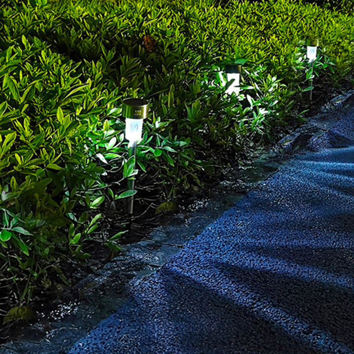 Stornfield | Simplicité moderne éclairage de paysage LED cylindrique solaire étanche en acier inoxydable lumière d'extérieur pour le jardin