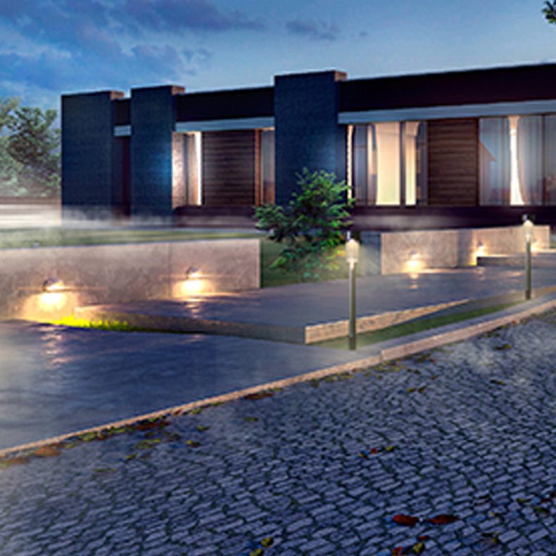 Stornfield | Simplicité moderne éclairage de paysage LED cylindrique solaire étanche en acier inoxydable lumière d'extérieur pour le jardin