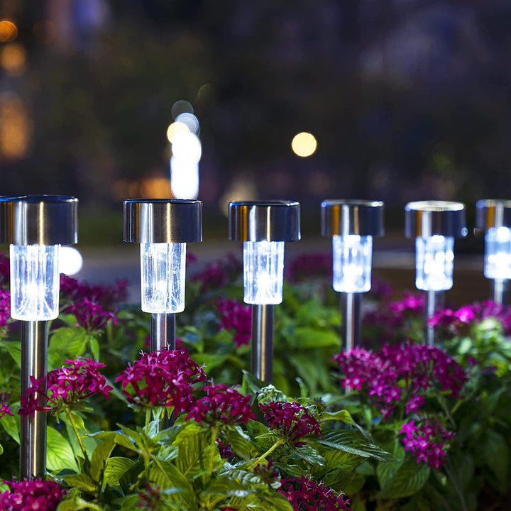 Stornfield | Simplicité moderne éclairage de paysage LED cylindrique solaire étanche en acier inoxydable lumière d'extérieur pour le jardin