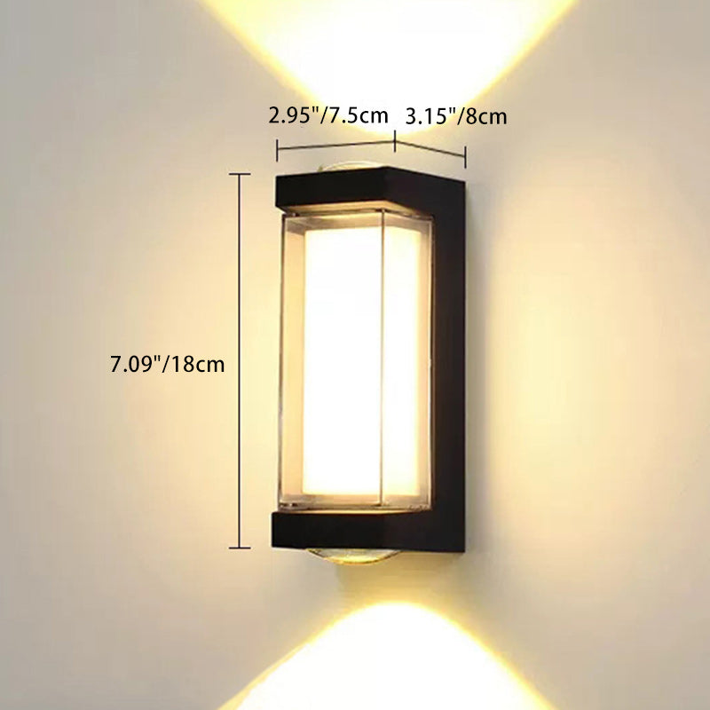 Modern Simplicity Waterproof Aluminum PC Cylinder Cuboid LED Wall Sconce Lamp For Outdoor Patio | Stornfield