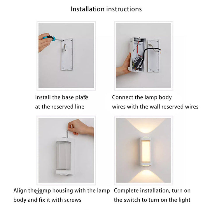 Modern Simplicity Waterproof Aluminum PC Cylinder Cuboid LED Wall Sconce Lamp For Outdoor Patio | Stornfield