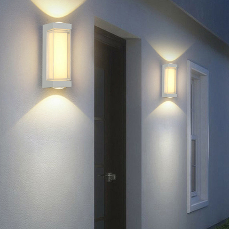 Modern Simplicity Waterproof Aluminum PC Cylinder Cuboid LED Wall Sconce Lamp For Outdoor Patio | Stornfield