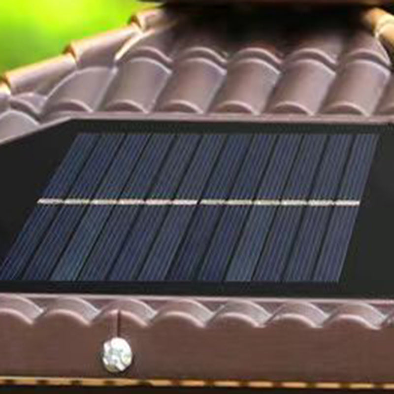 Traditional Chinese Solar Waterproof Aluminum PC Glass Pine Tree Square Cylinder LED Landscape Lighting Outdoor Light For Outdoor Patio | Stornfield