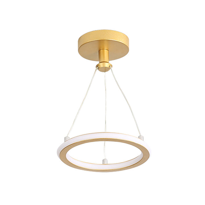 Stornfield | Luminaire de plafond semi-encastrée en métal rond contemporain Nordic Silica LED pour couloir