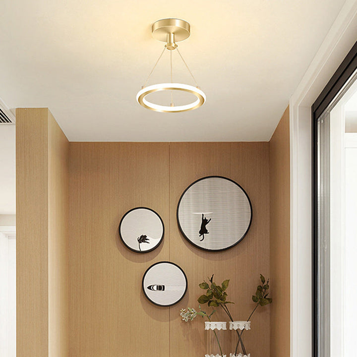 Stornfield | Luminaire de plafond semi-encastrée en métal rond contemporain Nordic Silica LED pour couloir