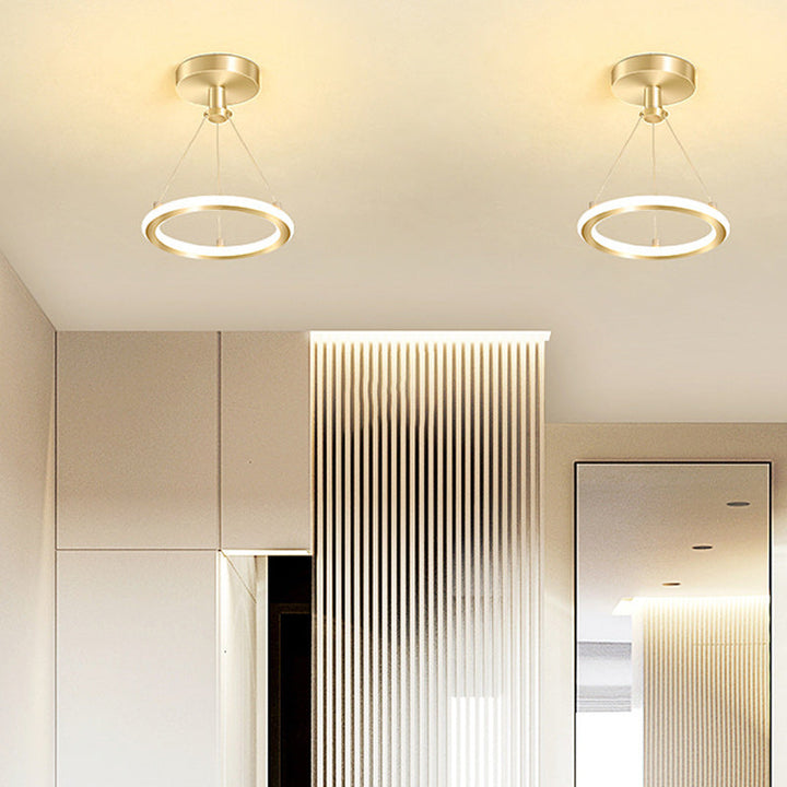 Stornfield | Luminaire de plafond semi-encastrée en métal rond contemporain Nordic Silica LED pour couloir