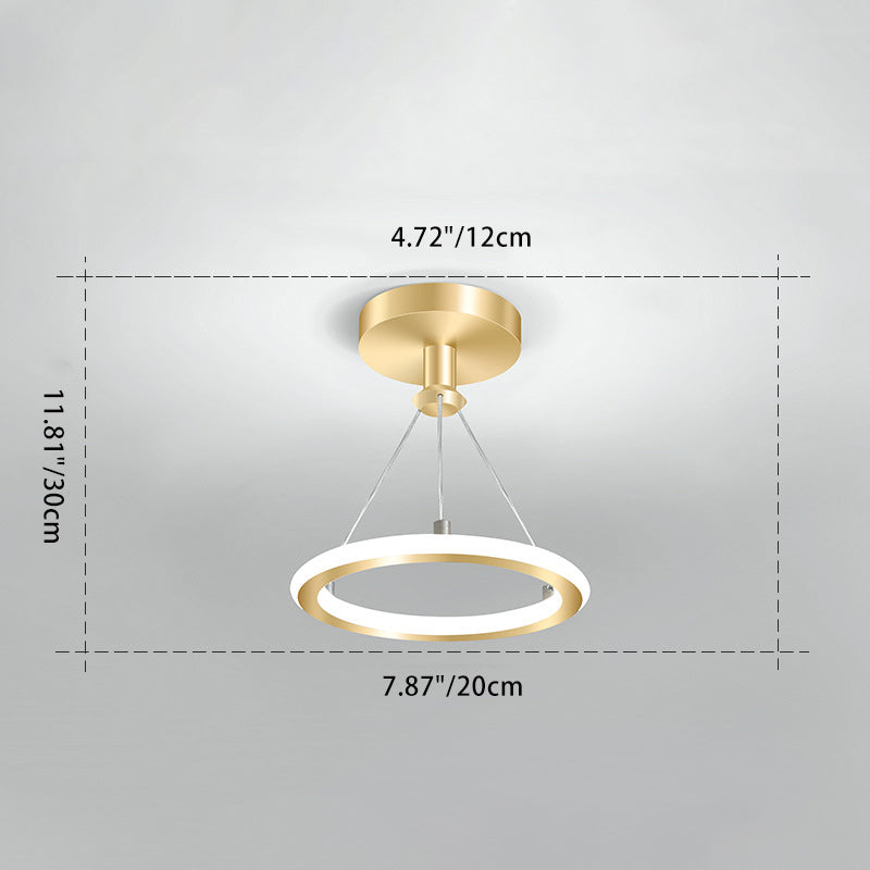 Stornfield | Luminaire de plafond semi-encastrée en métal rond contemporain Nordic Silica LED pour couloir