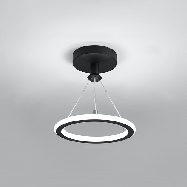 Stornfield | Luminaire de plafond semi-encastrée en métal rond contemporain Nordic Silica LED pour couloir