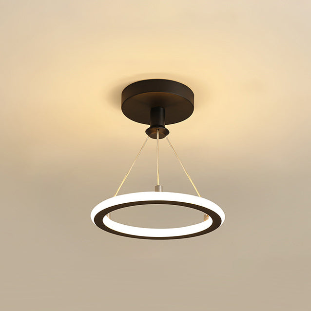 Stornfield | Luminaire de plafond semi-encastrée en métal rond contemporain Nordic Silica LED pour couloir