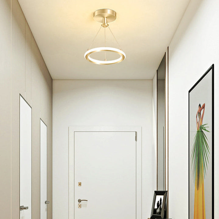 Stornfield | Luminaire de plafond semi-encastrée en métal rond contemporain Nordic Silica LED pour couloir