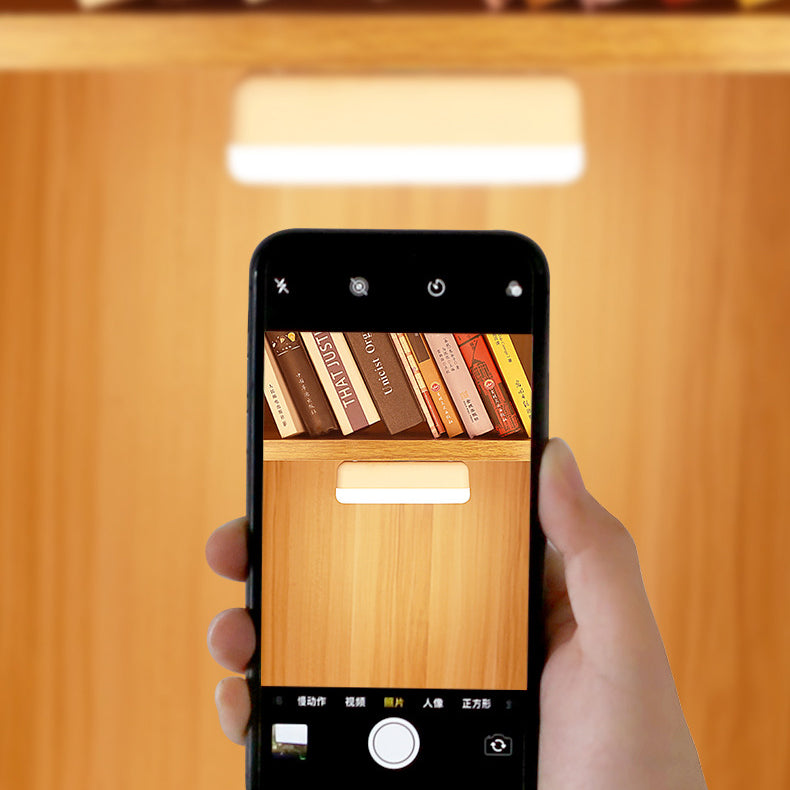Stornfield | Modern Minimalist Rectangular LED Strip Wall Light in Rechargeable Plastic with Magnetic Cupule, Night Light for Studying