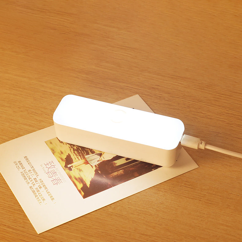 Stornfield | Modern Minimalist Rectangular LED Strip Wall Light in Rechargeable Plastic with Magnetic Cupule, Night Light for Studying