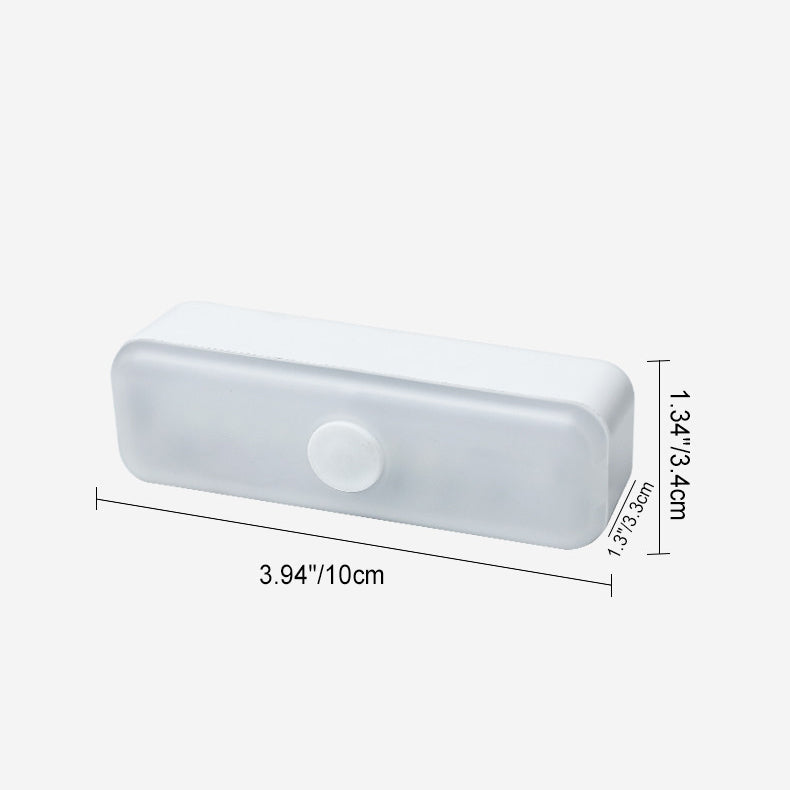 Stornfield | Modern Minimalist Rectangular LED Strip Wall Light in Rechargeable Plastic with Magnetic Cupule, Night Light for Studying