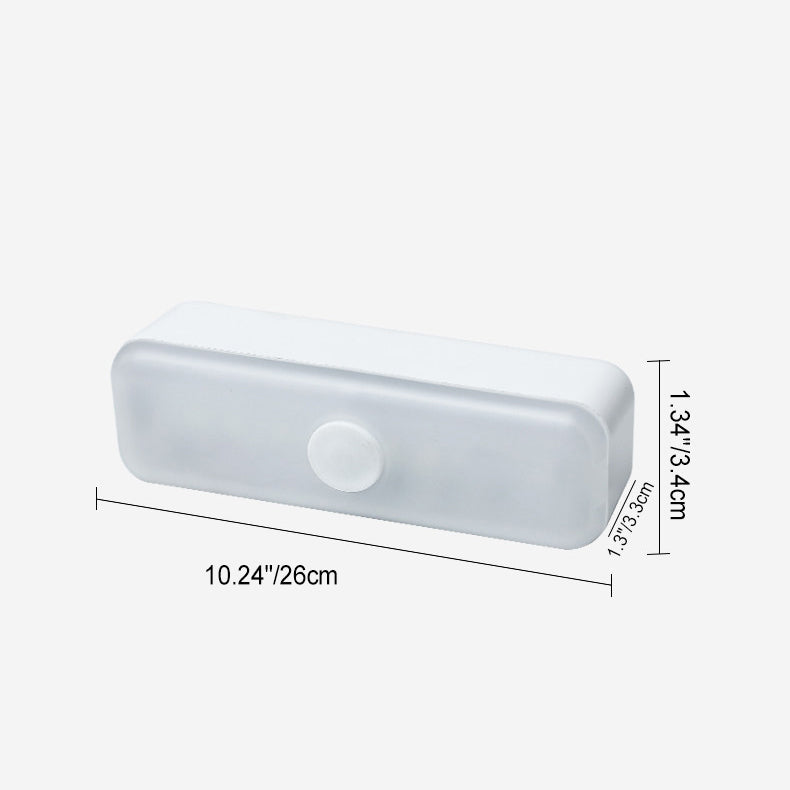 Stornfield | Modern Minimalist Rectangular LED Strip Wall Light in Rechargeable Plastic with Magnetic Cupule, Night Light for Studying