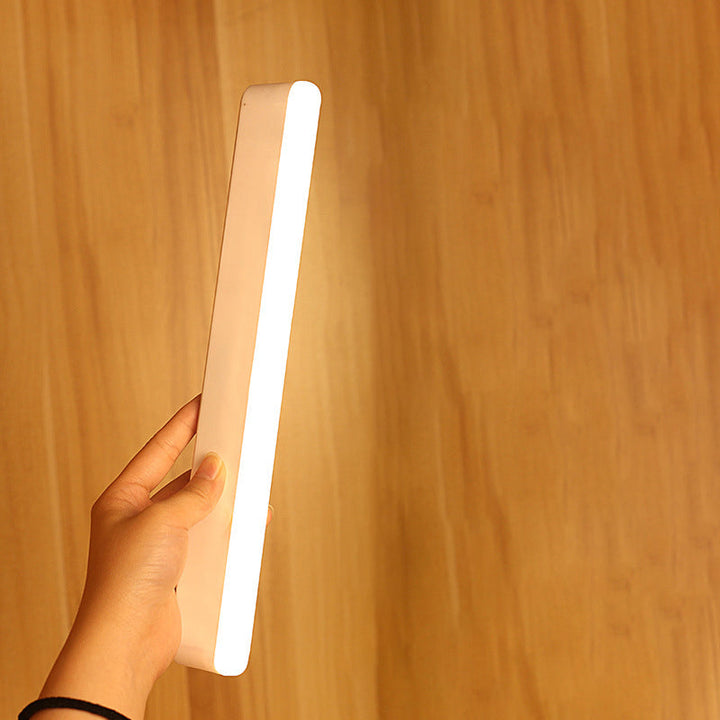 Stornfield | Modern Minimalist Rectangular LED Strip Wall Light in Rechargeable Plastic with Magnetic Cupule, Night Light for Studying