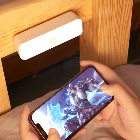 Stornfield | Modern Minimalist Rectangular LED Strip Wall Light in Rechargeable Plastic with Magnetic Cupule, Night Light for Studying