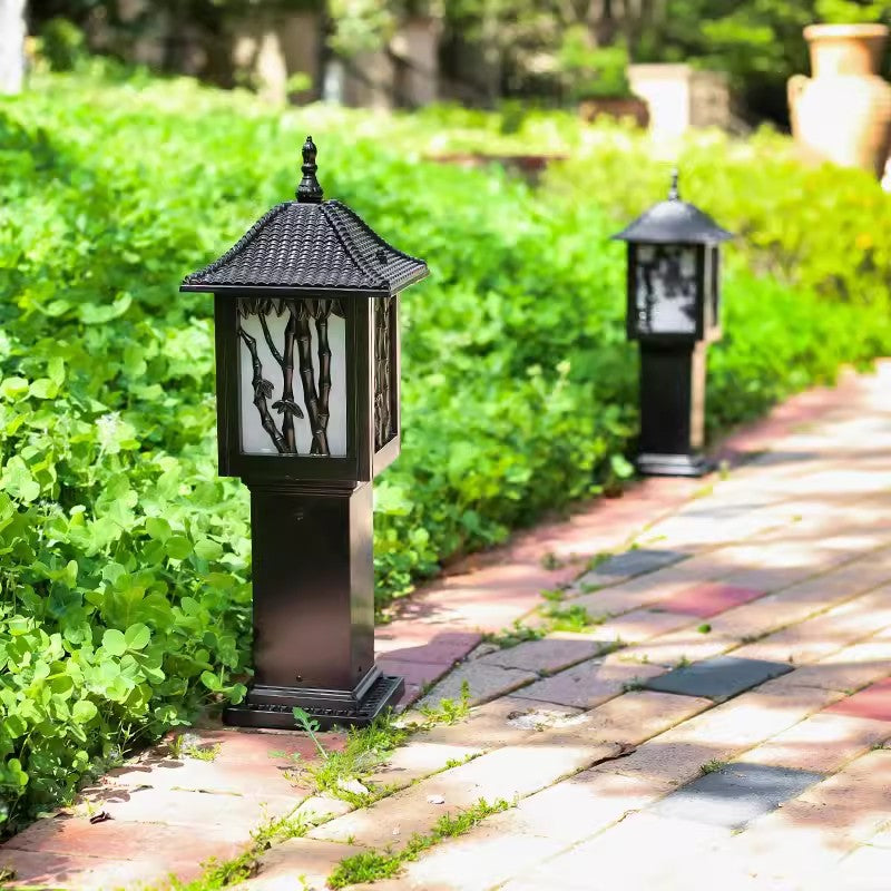 Traditional European Solar Waterproof Aluminum Cylinder Bamboo 1-Light Landscape Lighting Outdoor Light For Garden | Stornfield