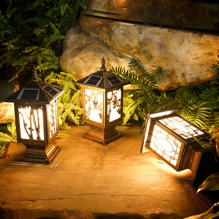 Traditional European Solar Waterproof Aluminum Cylinder Bamboo 1-Light Landscape Lighting Outdoor Light For Garden | Stornfield