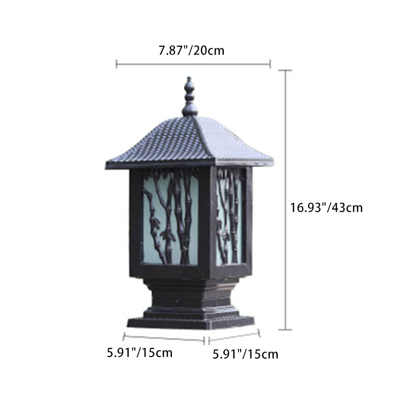 Traditional European Solar Waterproof Aluminum Cylinder Bamboo 1-Light Landscape Lighting Outdoor Light For Garden | Stornfield
