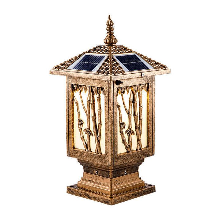 Traditional European Solar Waterproof Aluminum Cylinder Bamboo 1-Light Landscape Lighting Outdoor Light For Garden | Stornfield