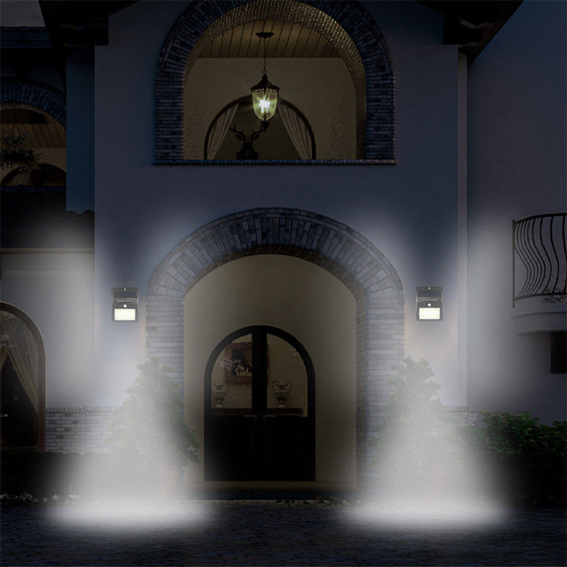 Modern Simplicity Solar Waterproof Motion Sensor ABS Rectangular LED Wall Sconce Lamp For Outdoor Patio | Stornfield