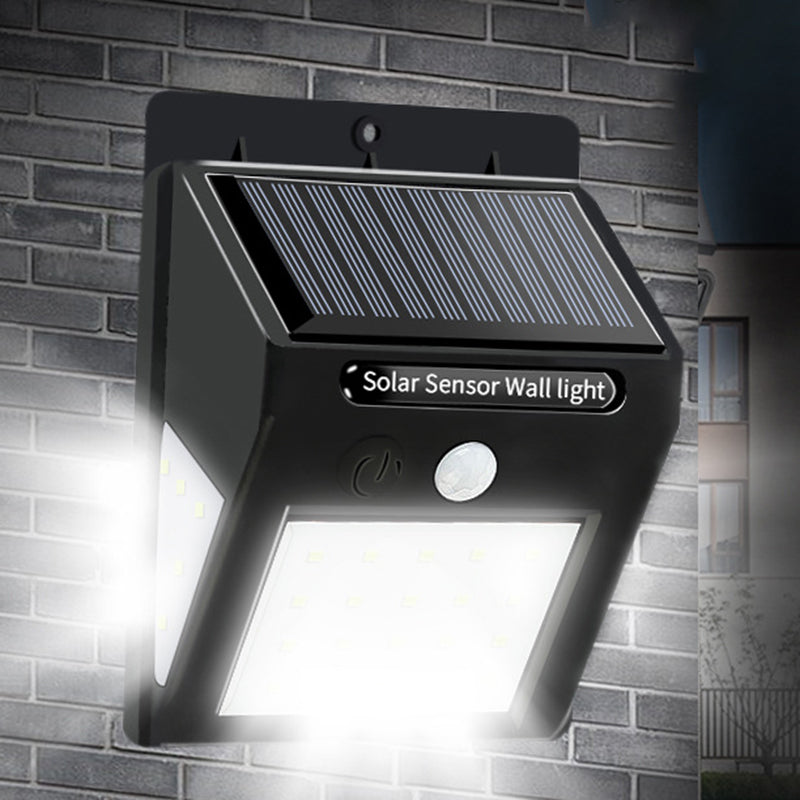 Modern Simplicity Solar Waterproof Motion Sensor ABS Rectangular LED Wall Sconce Lamp For Outdoor Patio | Stornfield