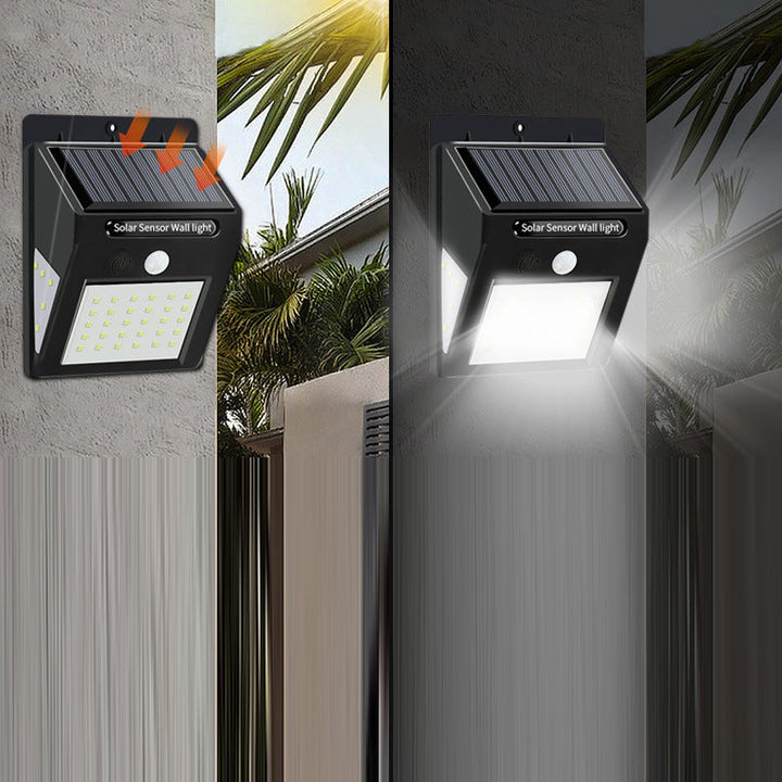 Modern Simplicity Solar Waterproof Motion Sensor ABS Rectangular LED Wall Sconce Lamp For Outdoor Patio | Stornfield