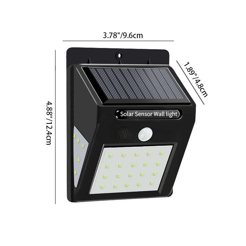 Modern Simplicity Solar Waterproof Motion Sensor ABS Rectangular LED Wall Sconce Lamp For Outdoor Patio | Stornfield