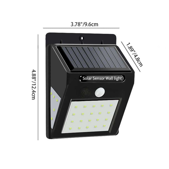 Modern Simplicity Solar Waterproof Motion Sensor ABS Rectangular LED Wall Sconce Lamp For Outdoor Patio | Stornfield