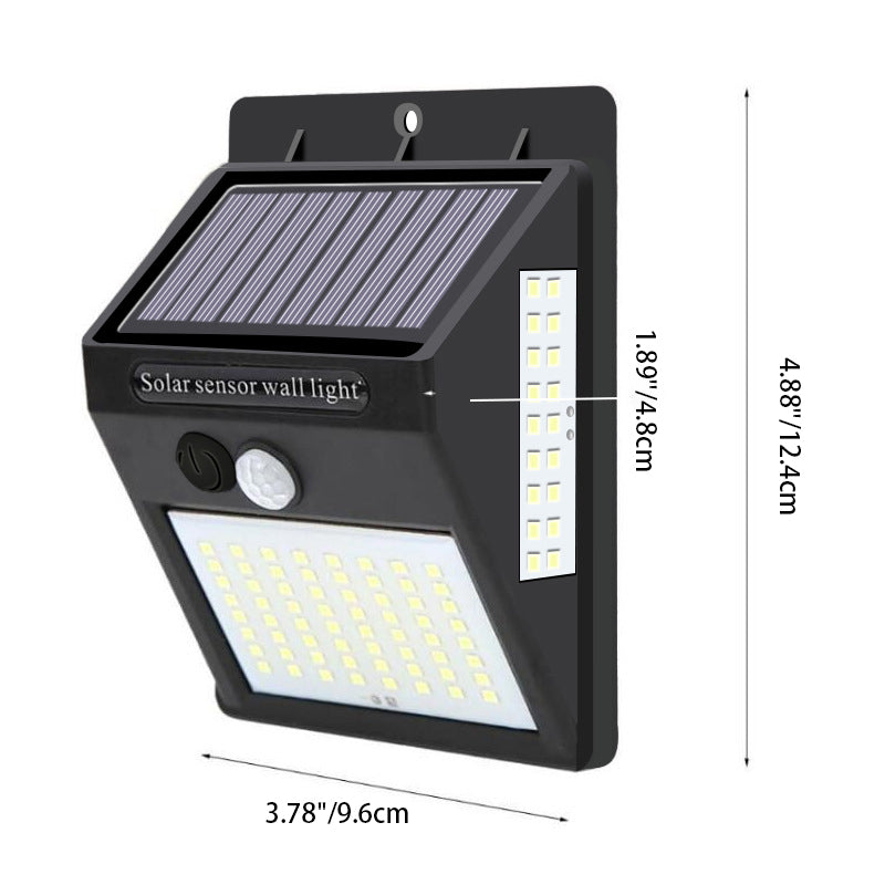 Modern Simplicity Solar Waterproof Motion Sensor ABS Rectangular LED Wall Sconce Lamp For Outdoor Patio | Stornfield