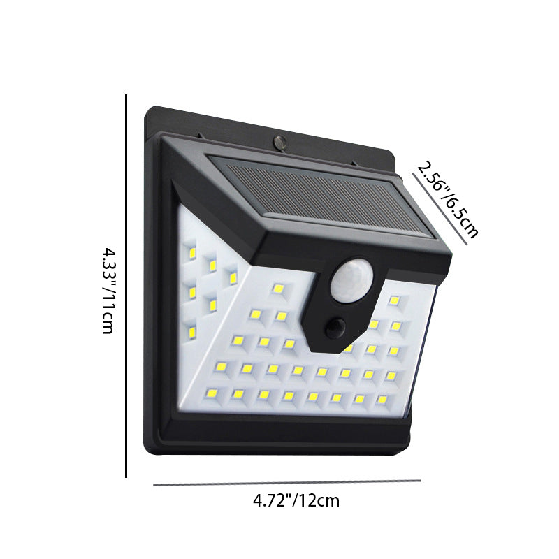 Modern Simplicity Solar Waterproof Motion Sensor ABS Rectangular LED Wall Sconce Lamp For Outdoor Patio | Stornfield