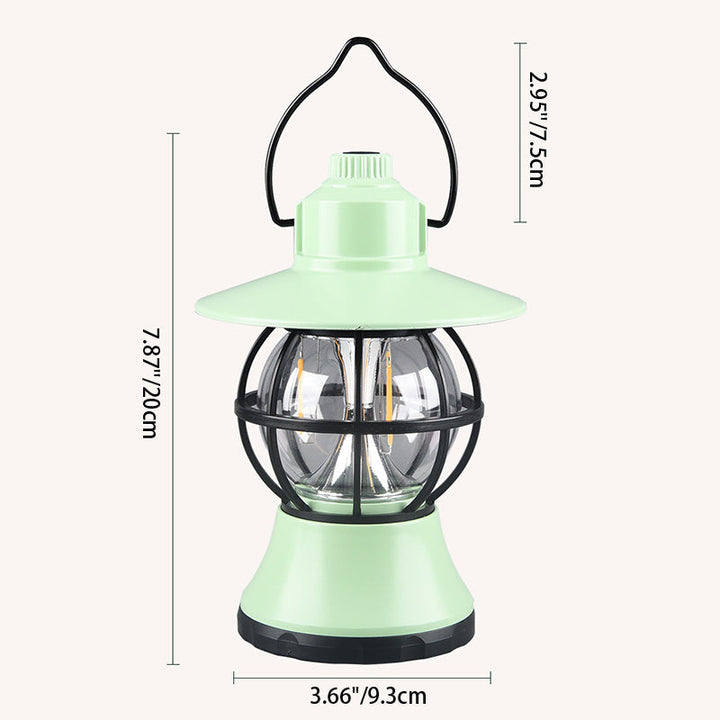 Contemporary Retro Waterproof Rechargeable/Battery ABS PS PP Steel Lantern Hanging LED Table Lamp Outdoor Light For Garden | Stornfield