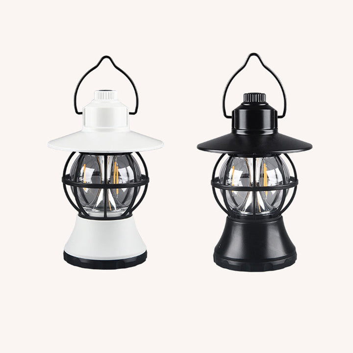 Contemporary Retro Waterproof Rechargeable/Battery ABS PS PP Steel Lantern Hanging LED Table Lamp Outdoor Light For Garden | Stornfield
