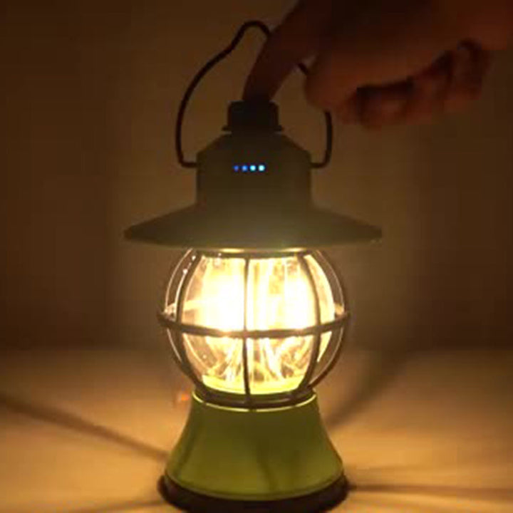 Contemporary Retro Waterproof Rechargeable/Battery ABS PS PP Steel Lantern Hanging LED Table Lamp Outdoor Light For Garden | Stornfield