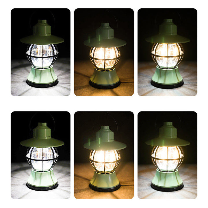 Contemporary Retro Waterproof Rechargeable/Battery ABS PS PP Steel Lantern Hanging LED Table Lamp Outdoor Light For Garden | Stornfield