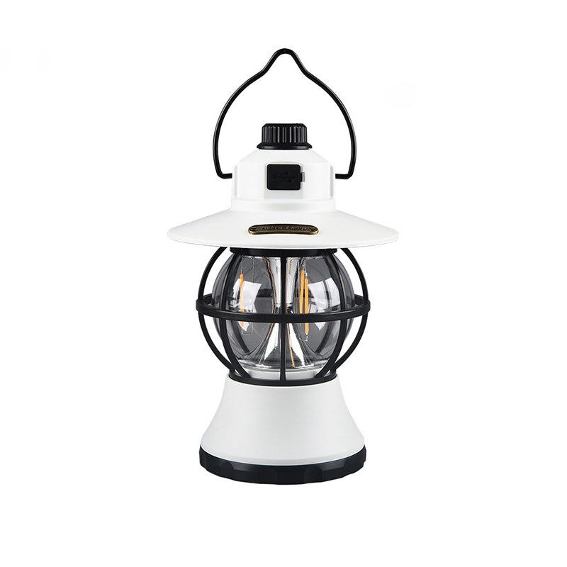 Contemporary Retro Waterproof Rechargeable/Battery ABS PS PP Steel Lantern Hanging LED Table Lamp Outdoor Light For Garden | Stornfield