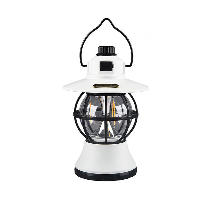 Contemporary Retro Waterproof Rechargeable/Battery ABS PS PP Steel Lantern Hanging LED Table Lamp Outdoor Light For Garden | Stornfield