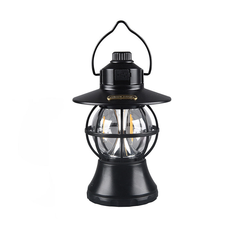 Contemporary Retro Waterproof Rechargeable/Battery ABS PS PP Steel Lantern Hanging LED Table Lamp Outdoor Light For Garden | Stornfield
